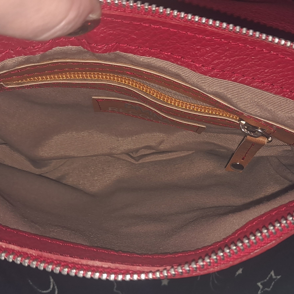 New buttery leather red crossbody. Snap Closure. Clean Inside. 1 Pocket In/out. - Picture 4 of 8